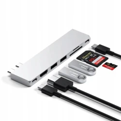 Satechi aluminiowy hub USB-C do MacBook USB 4, USB-C HDMI USB-A, SD/microSD