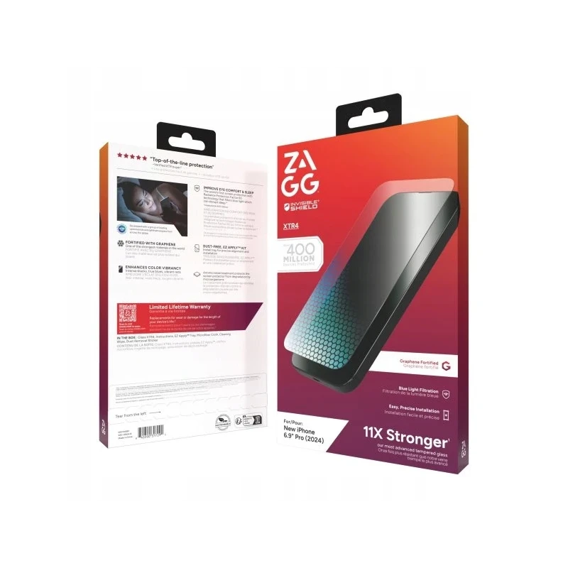 ZAGG szkło ochronne z grafenem filtr światła niebieskiego iPhone 16 Pro Max