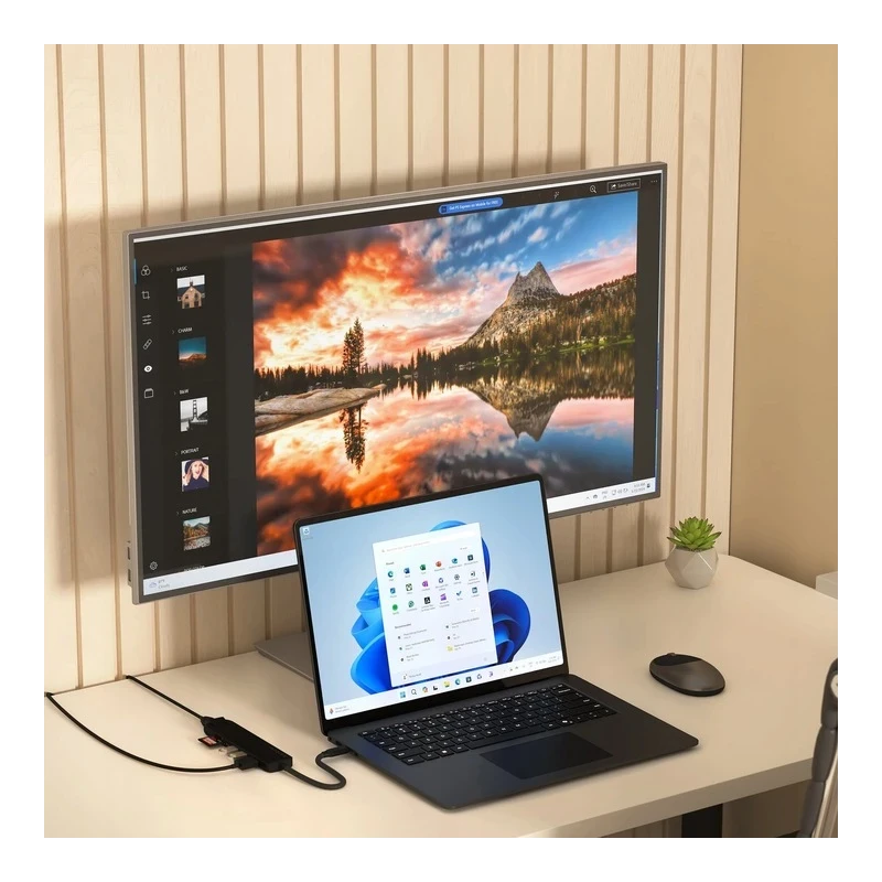 Satechi 7-in-1 USB-C Slim Multiport Adapter with Ethernet - adapter do urządzeń mobilnych (USB-C PD, 2x USB-A, HDMI 4K, Ethernet