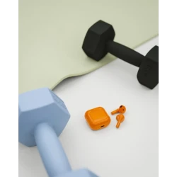 Happy Plugs Joy stylowe bezprzewodowe słuchawki douszne etui ładujące blue