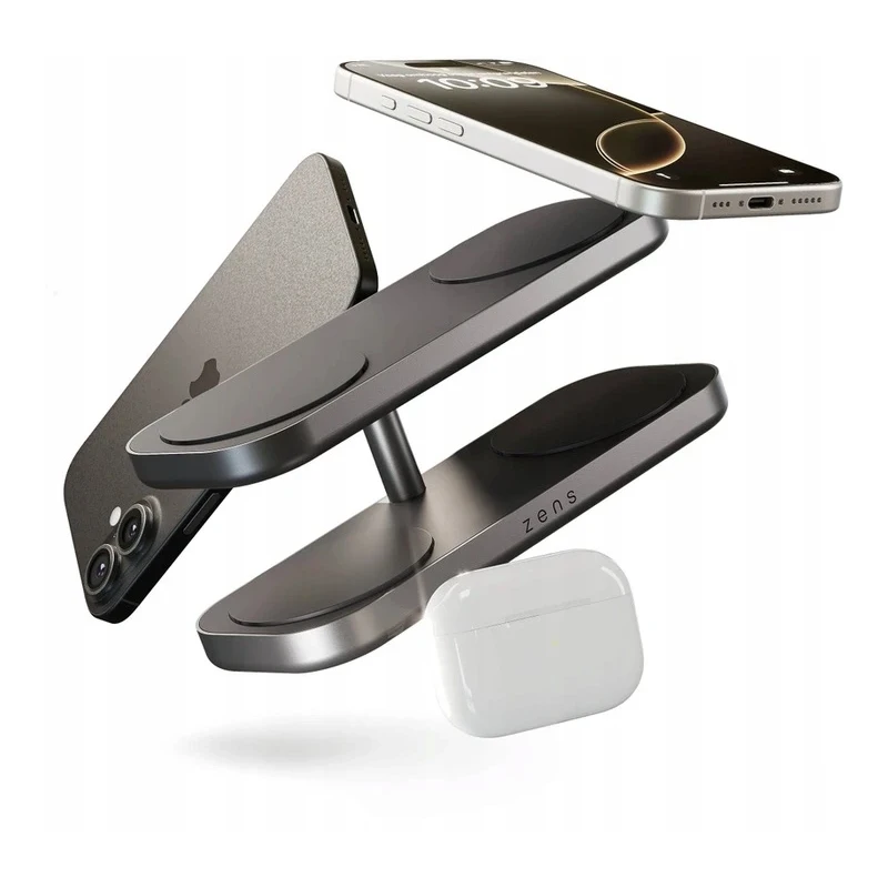ZENS Quattro Wireless Charger Pro 4 - ładowarka bezprzewodowa Qi2 do czterech urządzeń (4x15W) kompatybilna z MagSafe (black)