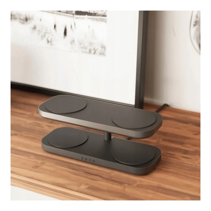 ZENS Quattro Wireless Charger Pro 4 - ładowarka bezprzewodowa Qi2 do czterech urządzeń (4x15W) kompatybilna z MagSafe (black)