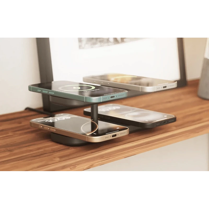 ZENS Quattro Wireless Charger Pro 4 - ładowarka bezprzewodowa Qi2 do czterech urządzeń (4x15W) kompatybilna z MagSafe (black)
