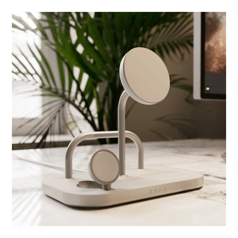 Zens 4-1 Wireless Charger 60W - bezprzewodowa ładowarka Qi2 do trzech urządzeń (60W), z możliwością ładowania czwartego urządzen
