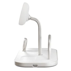 Zens 4w1 szyba stylowa bezprzewodowa ładowarka Qi2 USB-C 60W MagSafe biała