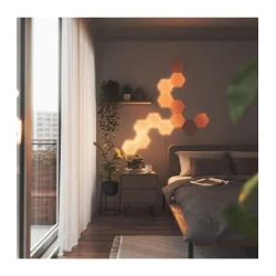 Nanoleaf Elements Hexagons zestaw 13 paneli świetlnych LED wygląd drewna