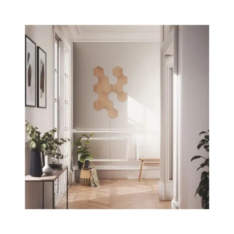 Nanoleaf Elements Hexagons zestaw 13 paneli świetlnych LED wygląd drewna
