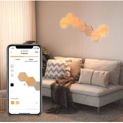 Nanoleaf Elements Hexagons zestaw 13 paneli świetlnych LED wygląd drewna