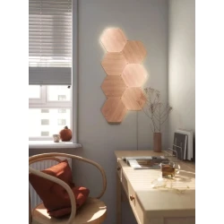 Nanoleaf Elements Hexagons zestaw 13 paneli świetlnych LED wygląd drewna
