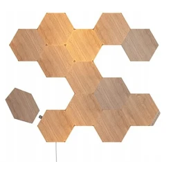Nanoleaf Elements Hexagons zestaw 13 paneli świetlnych LED wygląd drewna