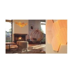 Nanoleaf Elements Hexagons zestaw 13 paneli świetlnych LED wygląd drewna