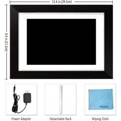 Aeezo Portrait czarna cyfrowa ramka zdjęcia 10' 32GB dotyk WiFi Android iOS