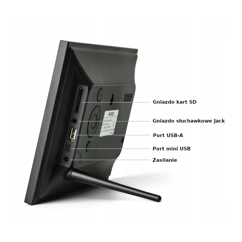 Aeezo Portrait czarna cyfrowa ramka zdjęcia 10' 32GB dotyk WiFi Android iOS
