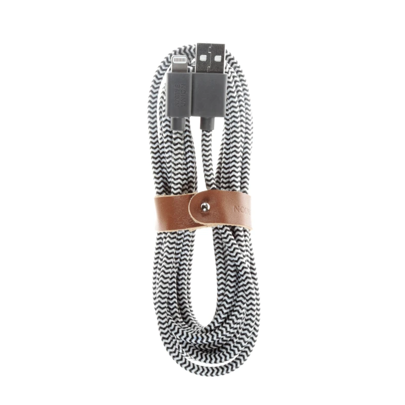 Native Union Belt Cable - kabel Lightning ze skórzanym zapięciem 3m (zebra)