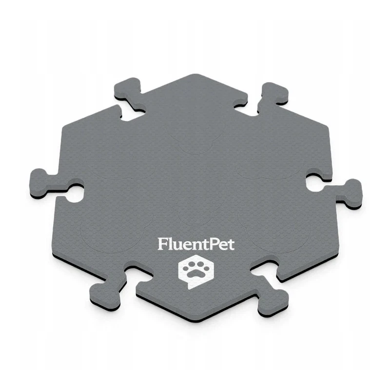 FluentPet HexTile Compact piankowa mata na 6 przycisków - szara