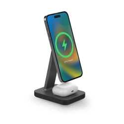 Mophie Snap+ charging stand pad - stojąca ładowarka bezprzewodowa 2w1 MagSafe 15W (black)