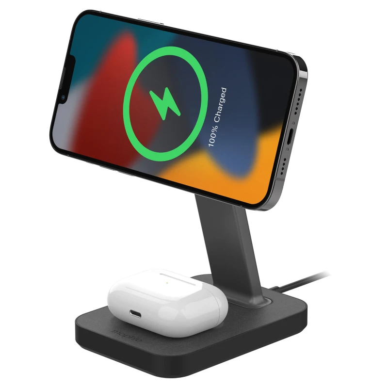 Mophie Snap+ charging stand pad - stojąca ładowarka bezprzewodowa 2w1 MagSafe 15W (black)