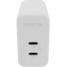 Mophie GaN Charger Dual - ładowarka sieciowa z podwójnym wejściem USB-C 67W (white)