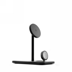 Twelve South HiRise 3 Deluxe (2024) - stojąca ładowarka bezprzewodowa Qi2 do trzech urządzeń kompatybilna z MagSafe (black)