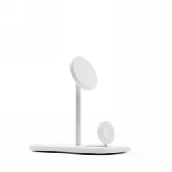 Twelve South HiRise 3 Deluxe (2024) - stojąca ładowarka bezprzewodowa Qi2 do trzech urządzeń kompatybilna z MagSafe (white)