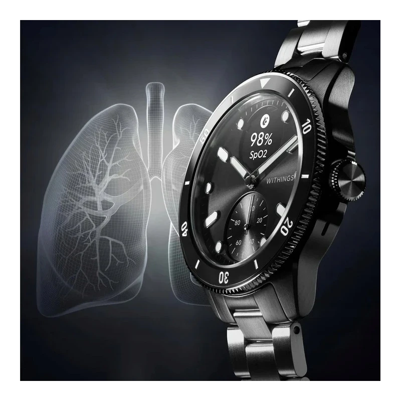 Zegarek Withings Nova smartwatch szafirowe szkło pomiarem tętna SPO2 EKG