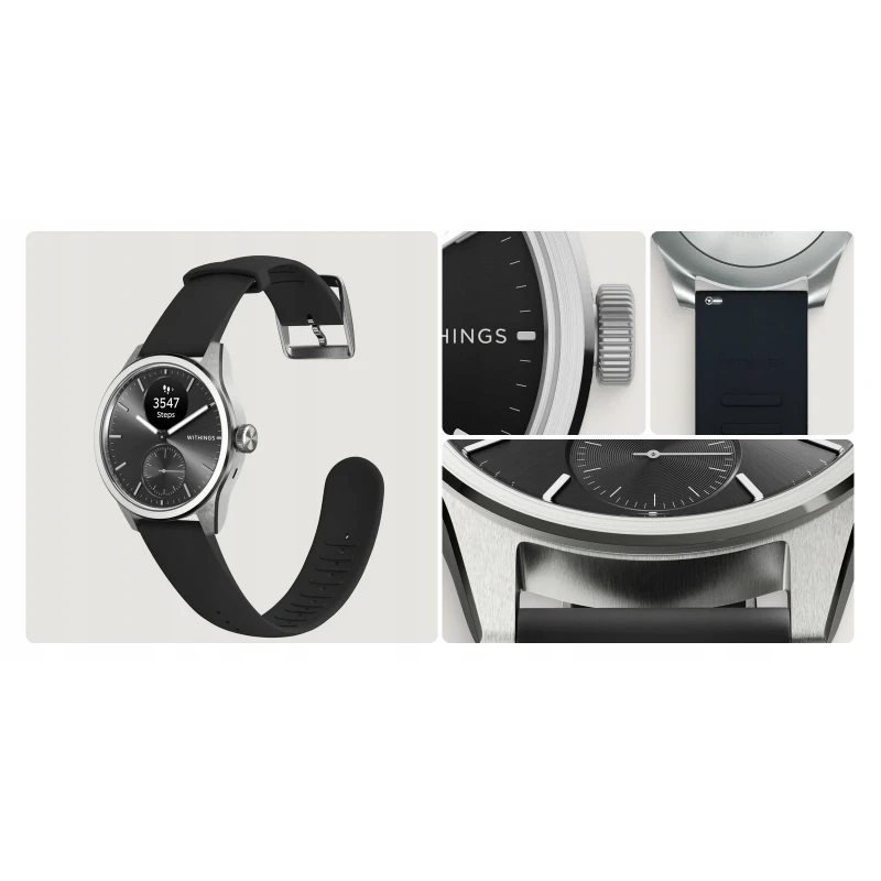Withings Scanwatch 2 - zegarek z funkcją EKG, pomiarem pulsu i SPO2 oraz mierzeniem aktywności fizycznej i snu (42mm, black)