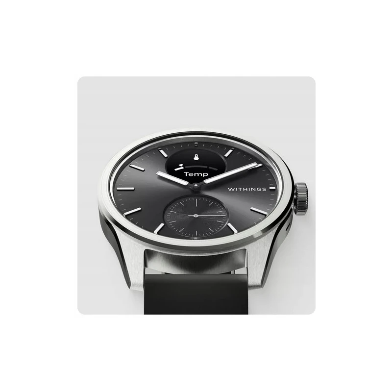 Withings Scanwatch 2 - zegarek z funkcją EKG, pomiarem pulsu i SPO2 oraz mierzeniem aktywności fizycznej i snu (42mm, black)