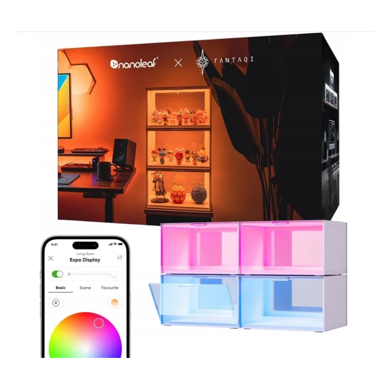 Nanoleaf x Fantaqi EXPO Smart LED Display Case Starter Pack - witryna z podświetleniem LED 38cm x 29cm x 22cm (4 sztuki)